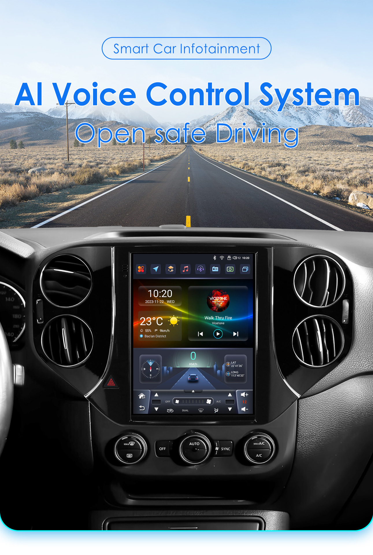 Cross-border goods are suitable for 07-16 Volkswagen Tiguan vertical screen Android navigation GPS car machine central control CarPlay