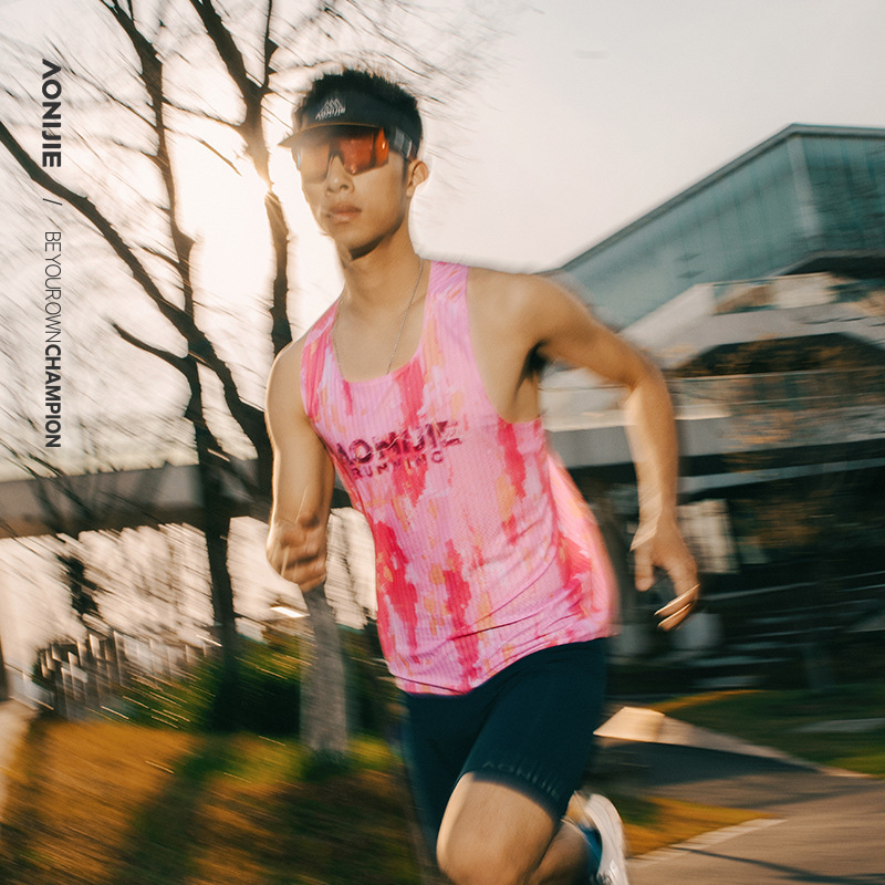 Onijie Sports Quick-Drying Vest Men's Marathon Vest Moisture-Absorbent Breathable Sleeveless Cross-Country Running Professional Running Top