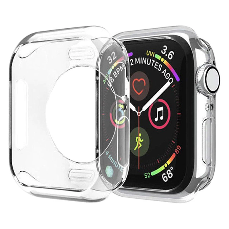 Подходит для Apple Watch Силиконовый чехол Apple WatchS8 S9 SE Прозрачный Half Pack Защитный чехол из ТПУ с секундной сменой Чехол