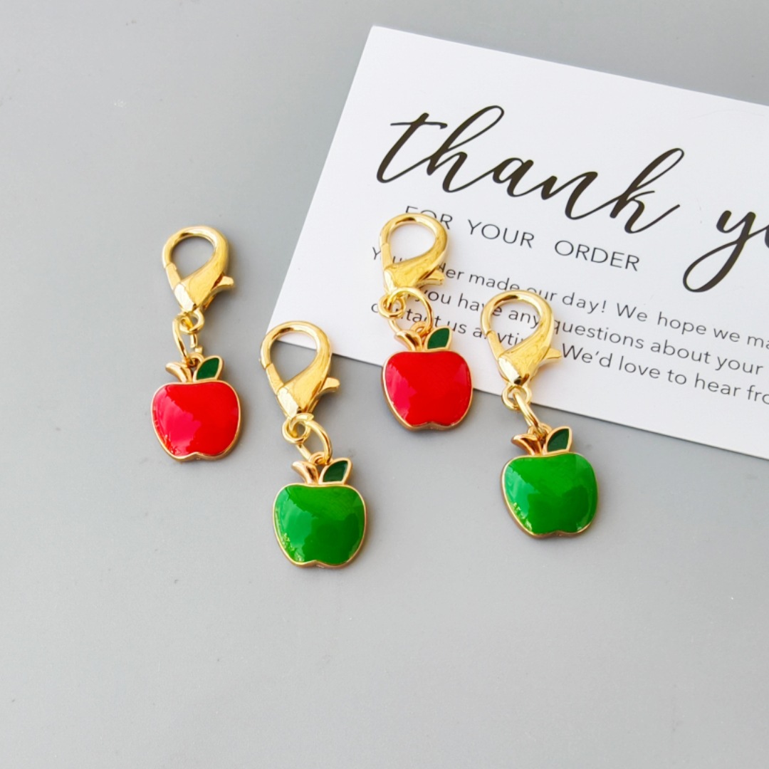 Cross-Border Christmas Apple Lobster Clasp Pendant, Oil-Dropping Fruit Pendant, Shoe Flower Shoe Buckle Bag Decoration Pendant