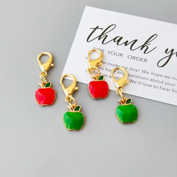 Cross-Border Christmas Apple Lobster Clasp Pendant, Oil-Dropping Fruit Pendant, Shoe Flower Shoe Buckle Bag Decoration Pendant