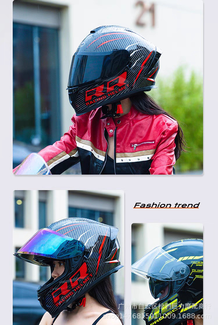 Foreign Trade Motorcycle Helmet Dual-Lens Full-Face Motorcycle Riding Electric Vehicle Helmet Personalized Universal Men and Women All Seasons