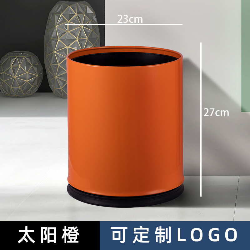 商用不锈钢垃圾桶家用酒店办公室厨房卫生间客房双层无盖logo|undefined