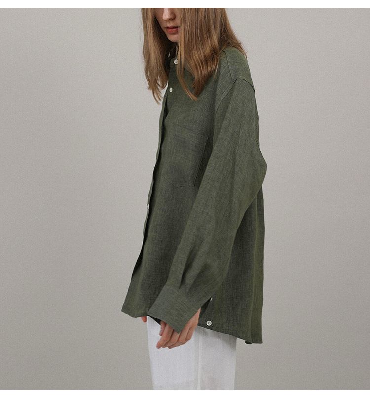Solid Color Pattern Summer, Spring Season Women's Gender Women's Blouse Long Sleeve Blouses Button Casual Solid Color