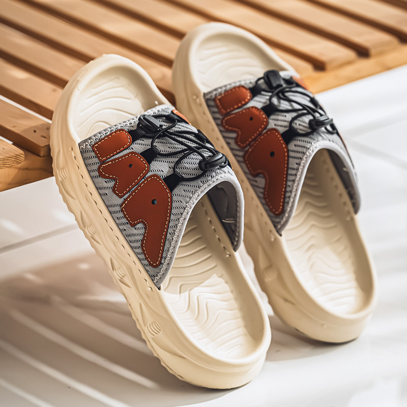 Zapatillas de marca de moda con colchón de aire para hombre, uso exterior de verano, celebridades de Internet, deportes al aire libre antideslizantes, sandalias de playa de suela gruesa image 8