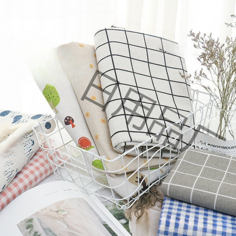 布头印花布粗背景窗帘y桌布料亚麻布清新日系棉麻碎花沙发格子