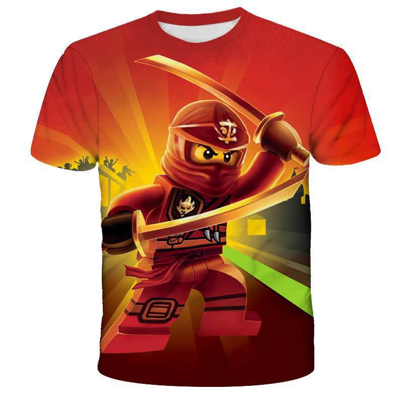 New Children's Clothing Lego Ninja 3D Digital Cartoon Print Kidsren's Short-Sleeved T-Shirt Boys and Girls Clothes New Children's Clothing Lego Ninja 3D Digital Cartoon Print Kidsren's Short-Sleeved T-Shirt Boys and Girls Clothes