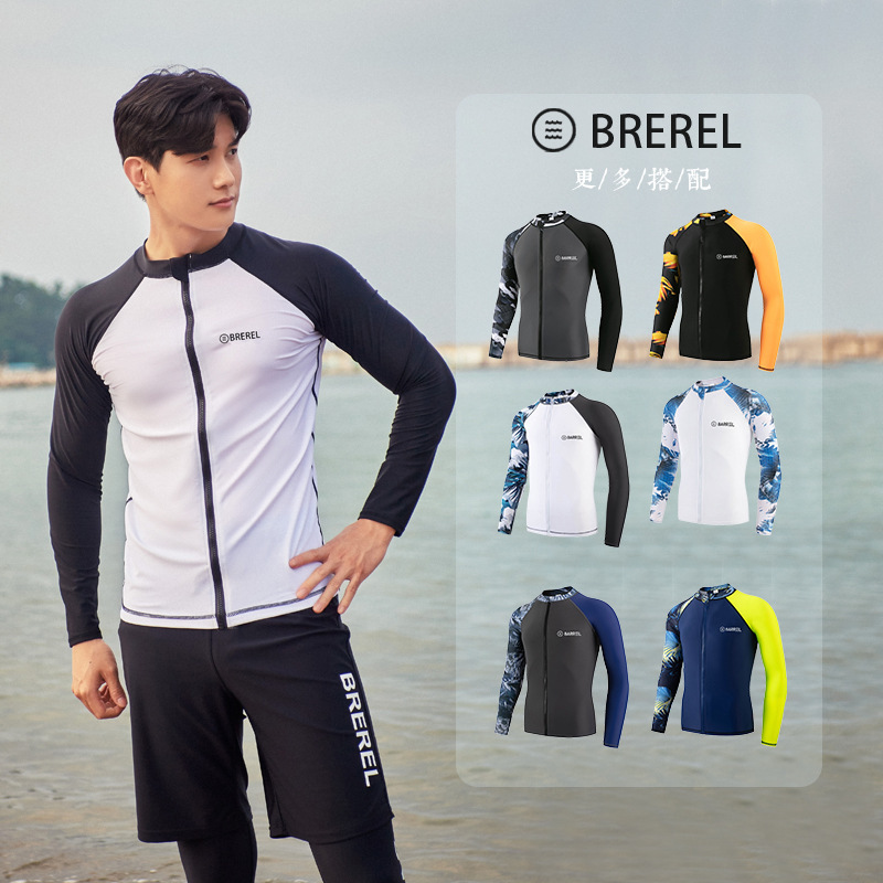 South Korea swimsuit men's diving suit quick-drying long-sleeved trousers sunscreen jellyfish surfing suit hot spring vacation split swimsuit