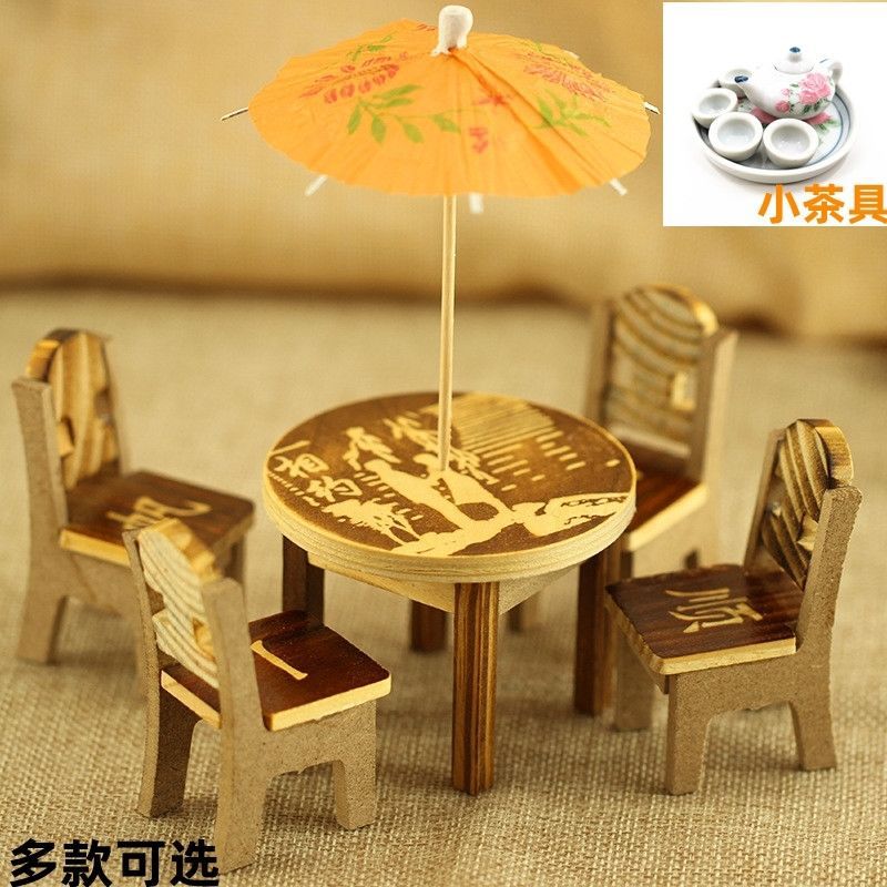 kitchen Toys children Play house woodiness Tables and chairs Mini ceramics teapot Boy Kungfu Online tea set furniture