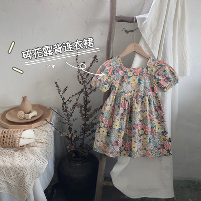 girl Floral Dress 2021 summer new pattern Korean Edition Female baby children Princess Dress Foreign trade children's clothing wholesale
