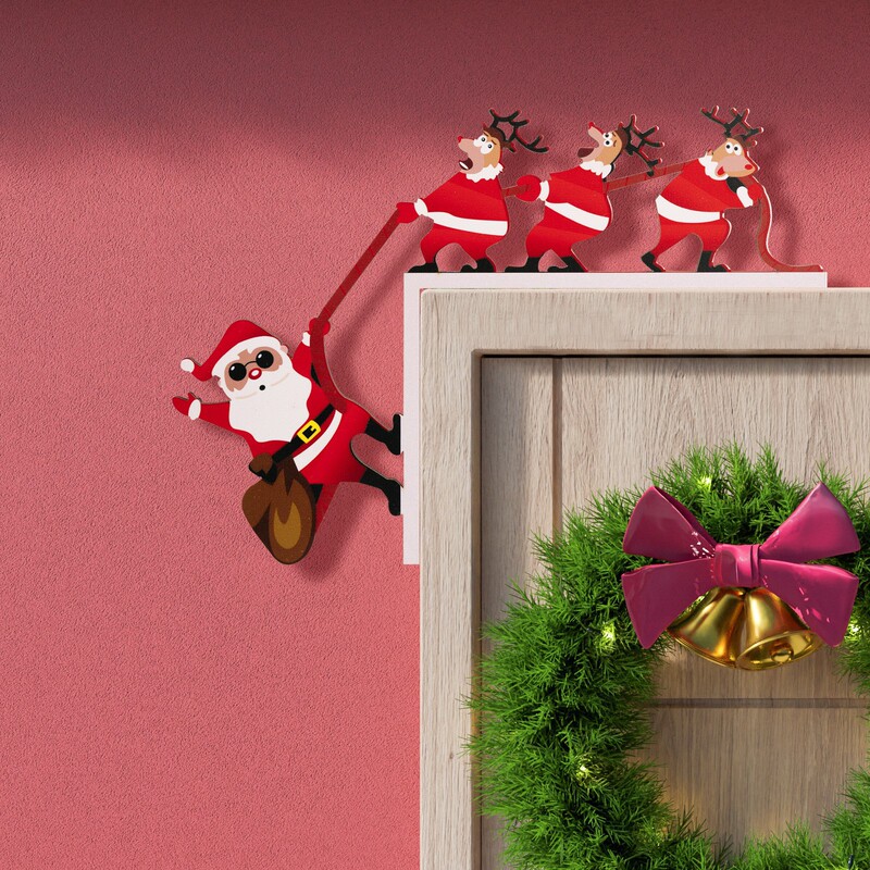 Haobei Christmas Decorations Creative Christmas Door Frame Pendants Table Corner Decoration Ornaments Santa Claus Elk Ornaments Haobei Christmas Decorations Creative Christmas Door Frame Pendants Table Corner Decoration Ornaments Santa Claus Elk Ornaments