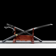 龙泉市刀剑T10钢覆土烧刃一体宝剑手工锻打日式指挥刀收藏未开刃