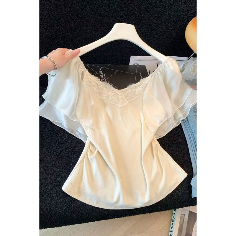 2026 New Style Simple Plus-Size Women's Clothing, Gentle and Sweet Lace Trim, Slim-Fit Short-Sleeve T-Shirt Top 2026 New Style Simple Plus-Size Women's Clothing, Gentle and Sweet Lace Trim, Slim-Fit Short-Sleeve T-Shirt Top