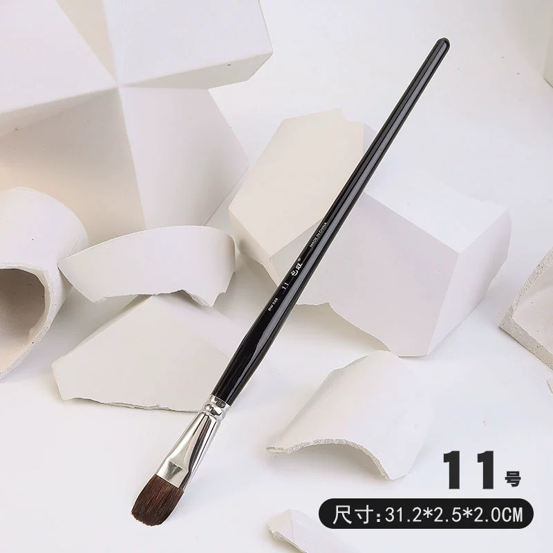 Paint Brush Set Baowang, wolf-hair round & flat brushes for gouache, watercolor, acrylic