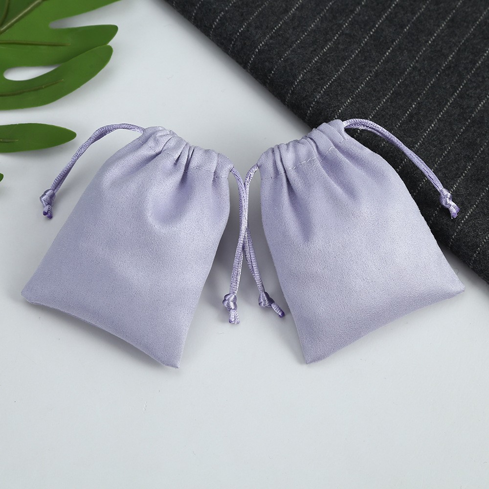 Simple Style Solid Color Cloth Drawstring Jewelry Packaging Bags 1 Piece