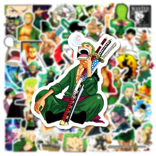 50 Solon One Piece Sticker Computer Phone Case Helmet Sticker One Piece Roronoa Zoro