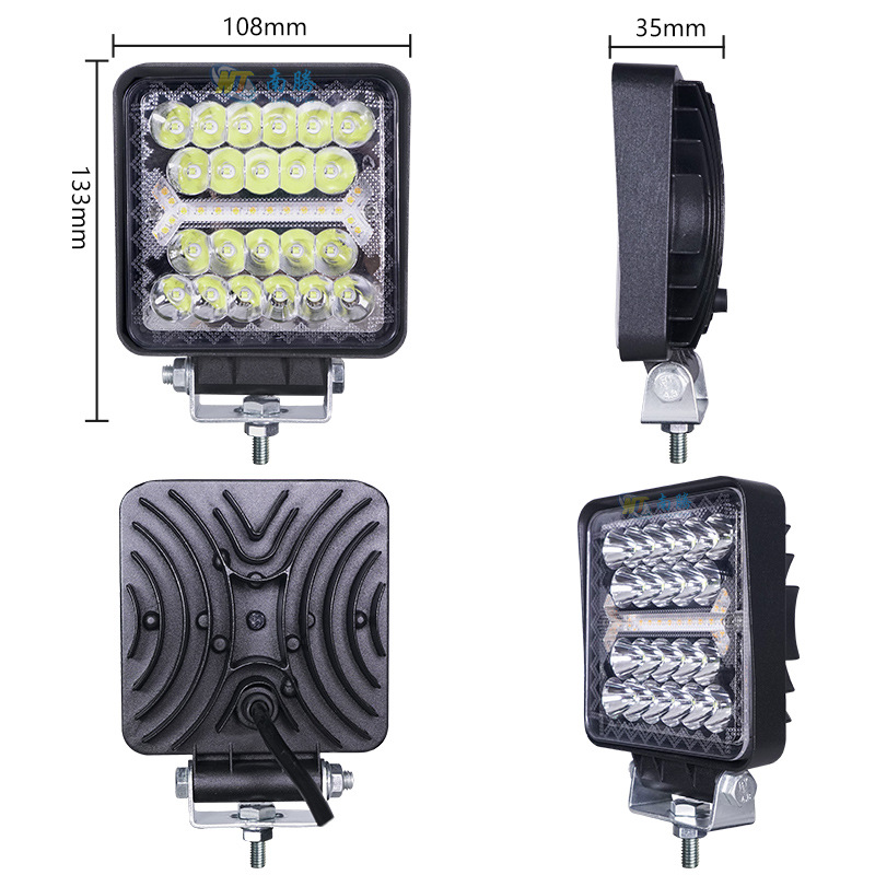 Cuadrado de 3 pulgadas RV barras delanteras techo de modificación y instalación de iluminación LED de trabajo foco de ingeniería general faro de vehículo image 5