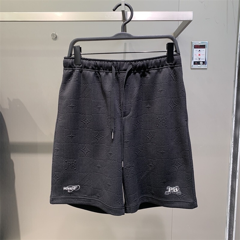 European men's 2024 summer new men's five-pointed star jacquard embroidery knitted casual shorts B1GNE2141