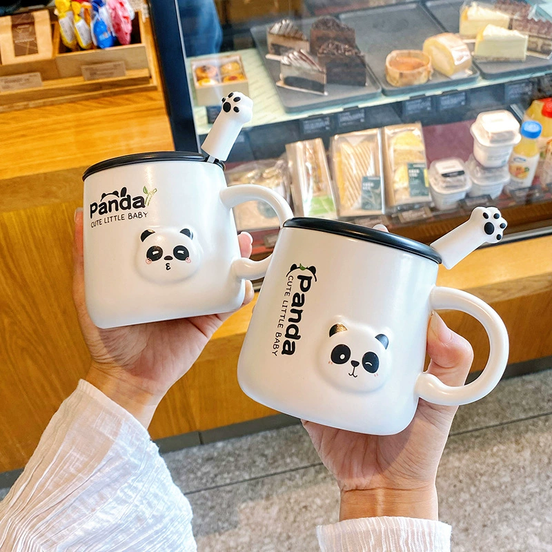 Кружка Panda Mark с крышкой высокого значения, классическая чашка для детей, чашка для воды, офисная чашка с кофе