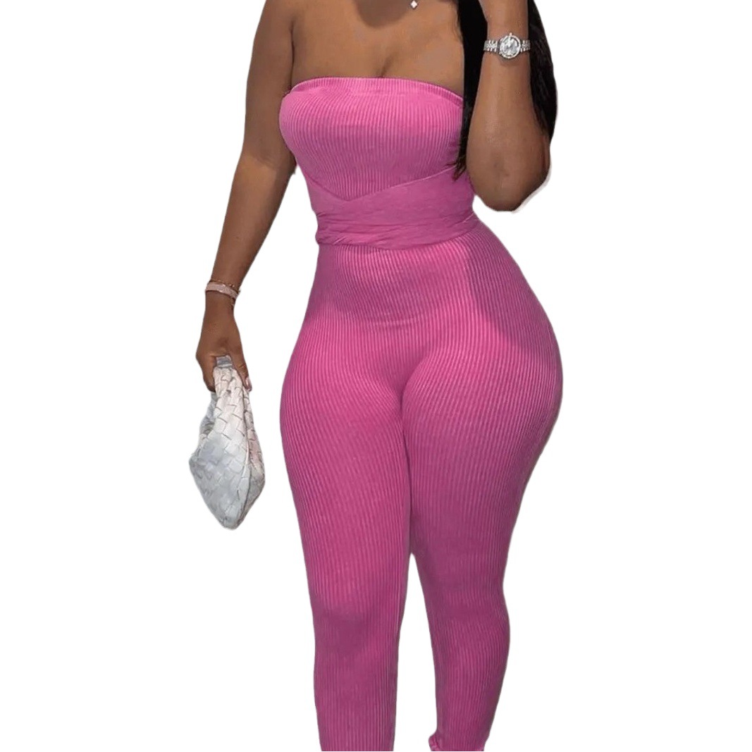 Europa y América transfronteriza nueva ropa de mujer popular chica caliente Rosa mono Correa