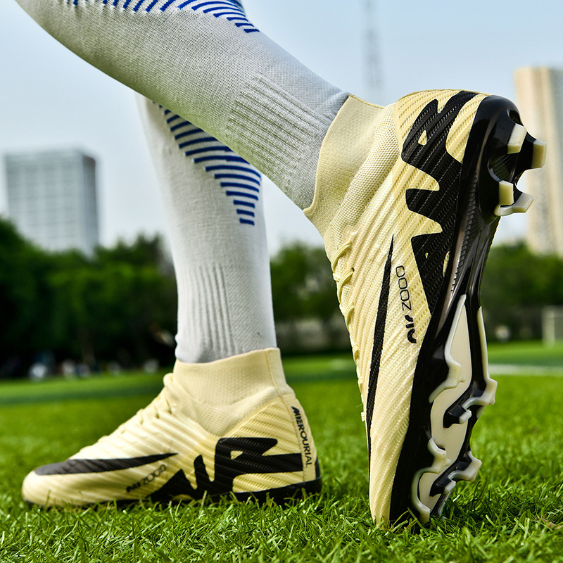 Zapatos de fútbol altos y bajos para hombres y mujeres tf clavos rotos ag clavos largos estudiantes de primaria y secundaria niños niños entrenamiento de competencia de césped artificial
