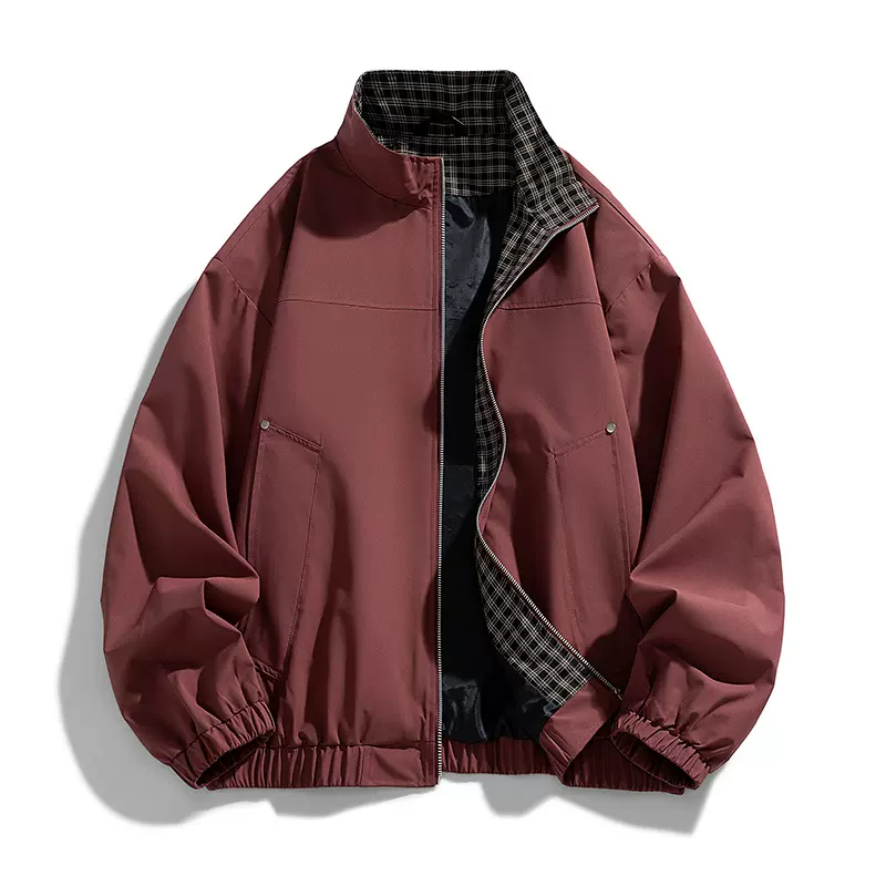 男士外套潮流宽松韩版帅气翻领夹克男简约百搭休闲春秋款外套男