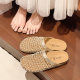 French Mesh Toe-Toe Slippers for Women 2025 Summer New Fishnet Flats Shoes Round Toe Cut Out One-Line Sandals