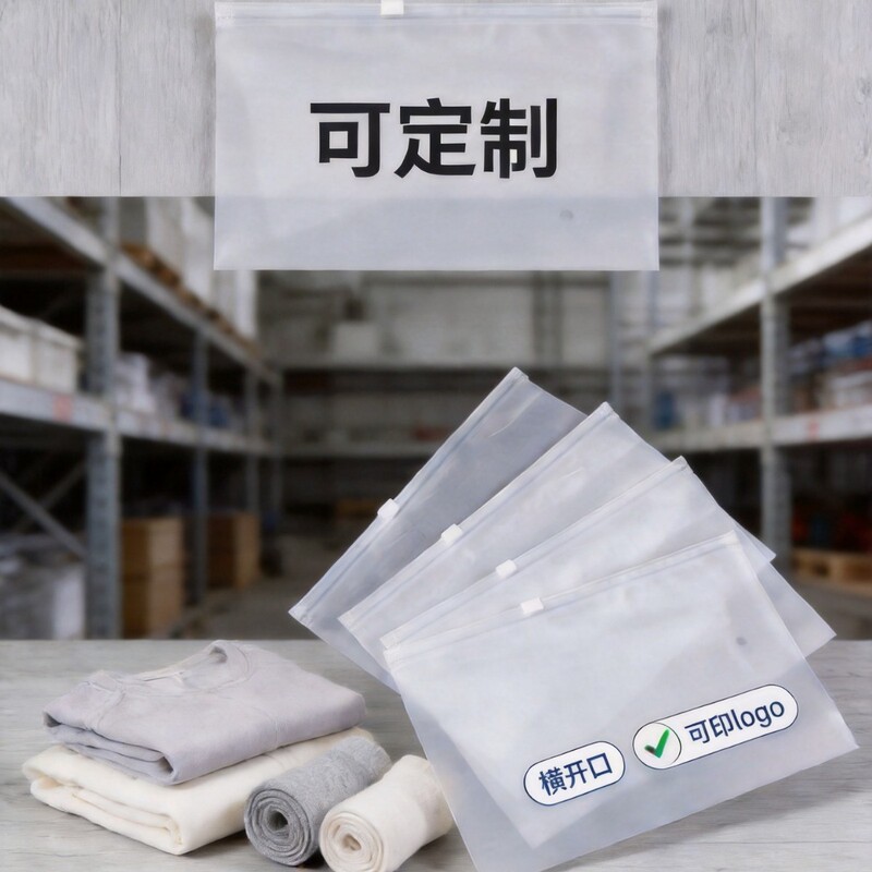 Horizontal Self-Sealing Frosted Zipper-Style Socks and Clothing Self-Sealing Bags, Underwear and Underpants Sealed Eva Transparent Packaging Bags