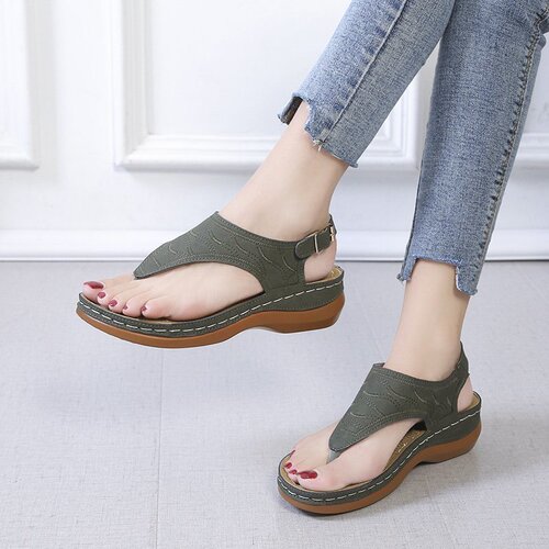 Amazon's new sandals for women 2024 foreign trade large size women's flip-flops wedge-heeled casual flip-flops women's sandals