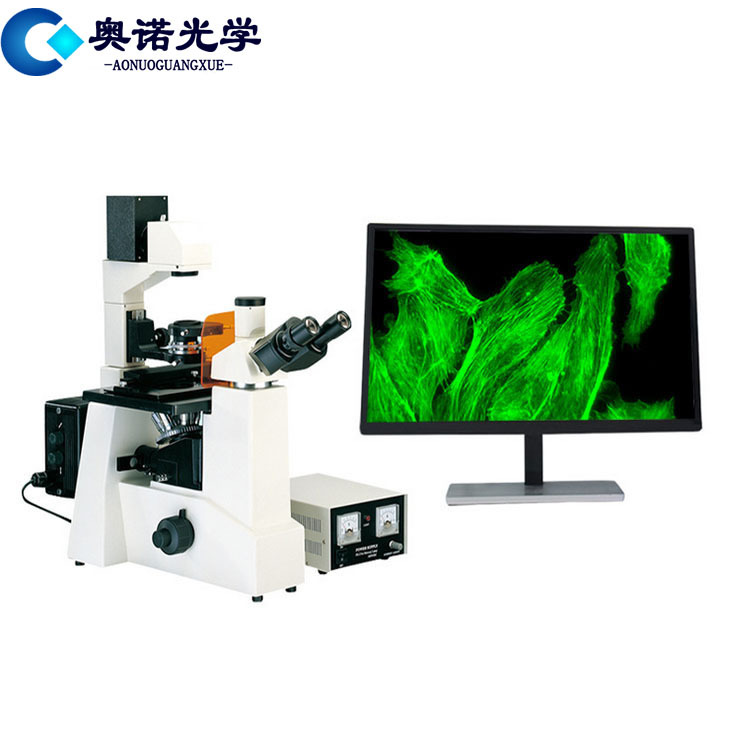 倒置荧光显微镜标配4色激发及相衬功能可连接电脑录像拍照相机