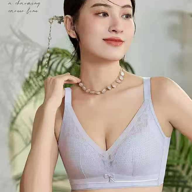 852# inventario de bajo precio de lateración de encaje cruzada sin anillo de acero ropa interior para chicas pechos pequeños mostrando un bra ajustado para mujeres grandes