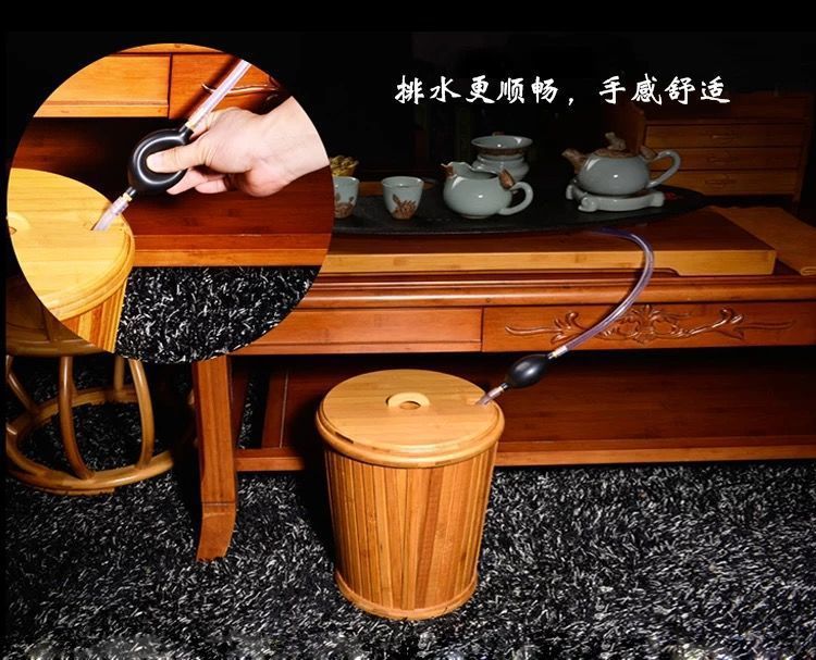 Tea Tray Drainage Hose Set with Suction Bulb Silicone Tubing for Tea Table Water Outlet preparation