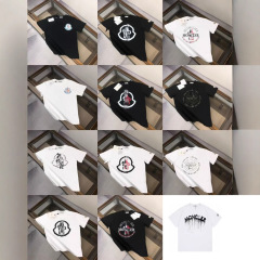 新型ヒップホップフロップモン蒙満印cler口マジックテープ半袖男女同一タイプtシャツカップル服