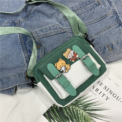 Crossbody bag for women new small bag cute nylon bag for female students Korean version Japanese literary ins single shoulder small square bag