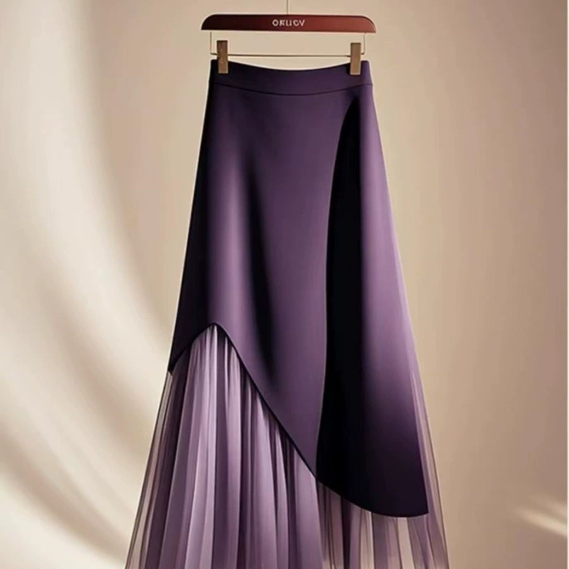 В этом году популярная модель 2025 года с высокой талией тонкая юбка с азукой