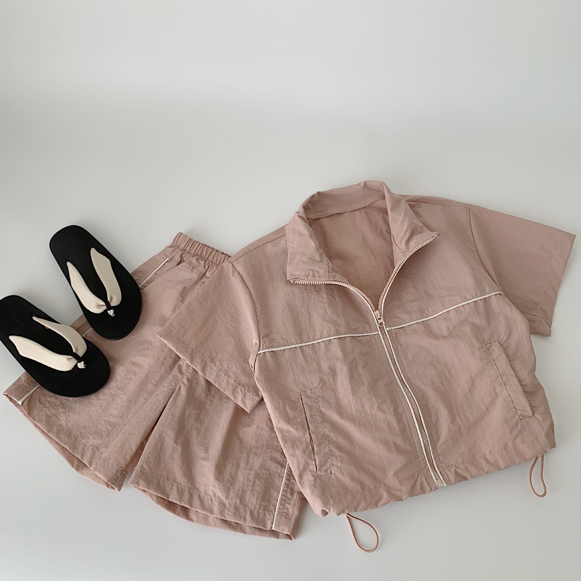 [Leave out no reembolsar 28 yuan] Mai Bao set infantil verano 2025 nuevo estilo coreano para niños y niñas Cardigan de color sólido