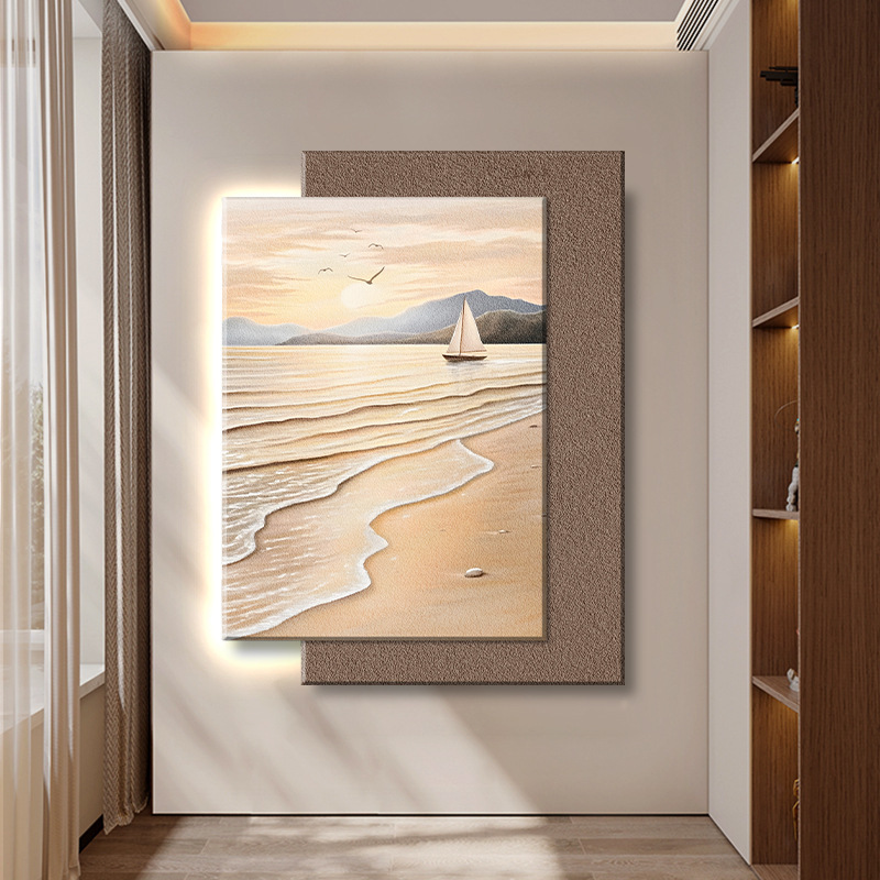 黑白灰客厅沙发背景墙装饰画蝴蝶玄关叠加挂画立体砂岩画高级感|undefined