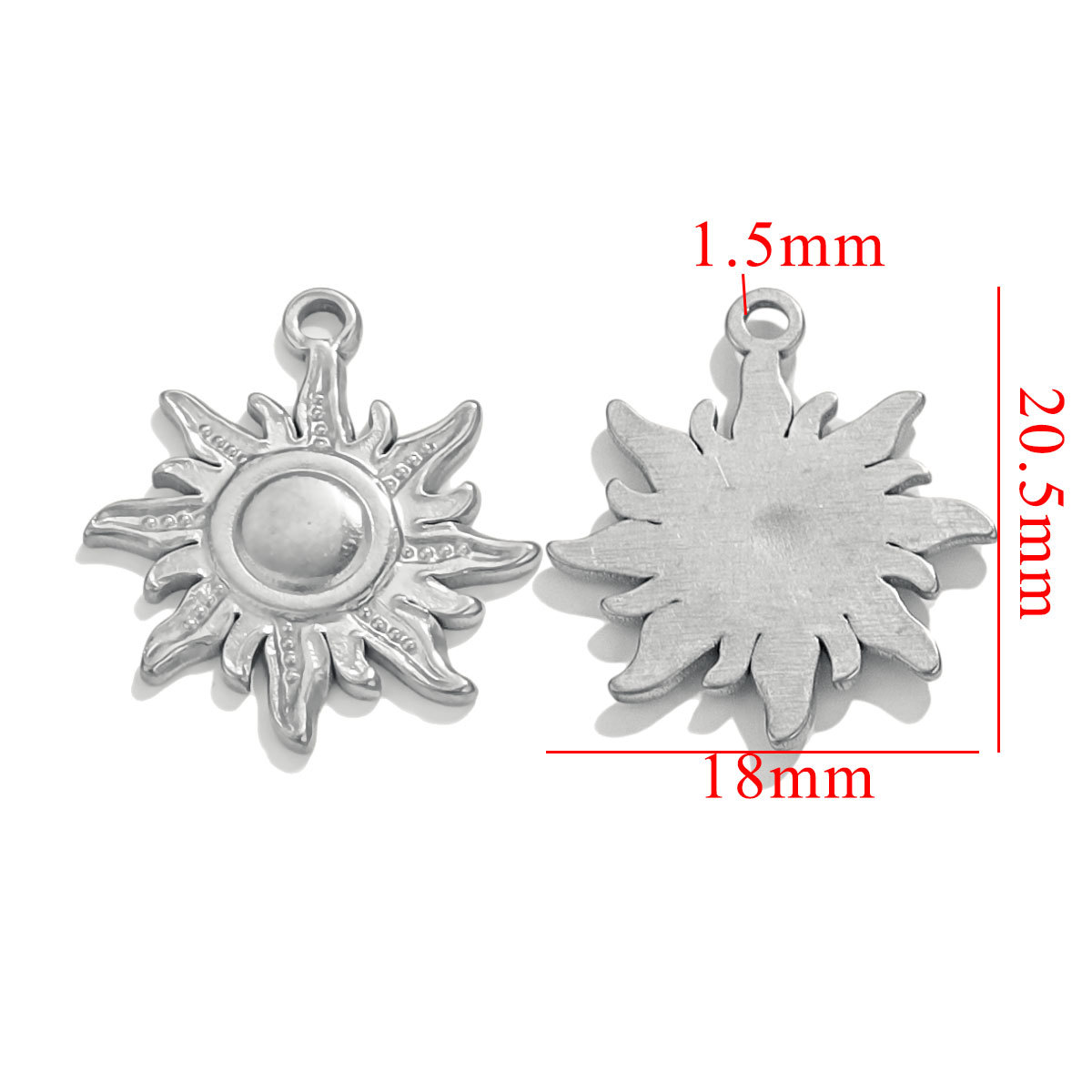 3g Weight Pendant Jewelry Making Type 18K Gold Plated Plating Material Pendant Classification 5 PCS/Package Quantity 304 Stainless Steel Material Sun, Flower Pattern All Seasons Season Plating Design Retro, Classic Style Style 5 PCS/Package 304 Stainless Steel 18K Gold Plated Sun Flower Pendant Pendant 9