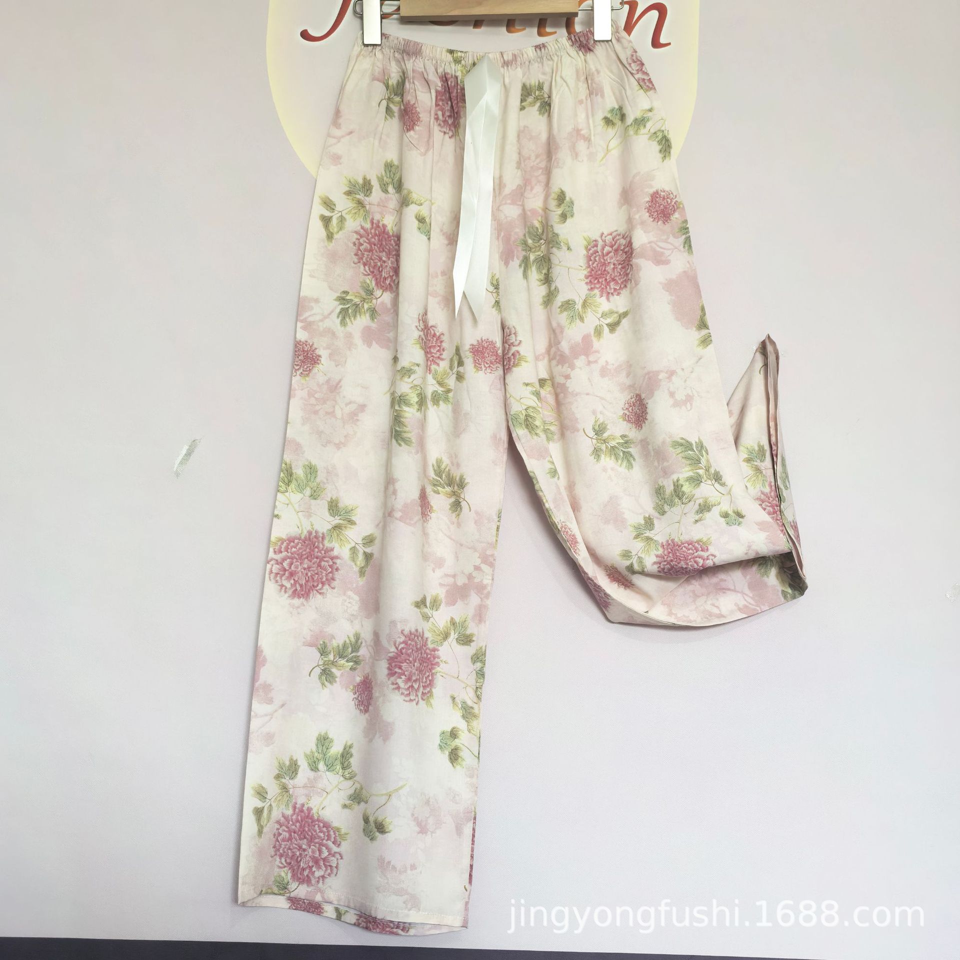 25 nuevo estilo de seda de algodón de verano para mujer, pantalones anchos de algodón de talla grande para uso exterior, pantalones de maternidad, pijamas de verano para mujer, holgados