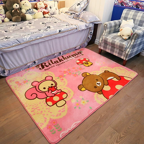 Suede Rilakkuma Floor Mat, Winter Barefoot Non-Cold Carpet, Baby Crawling Non-Cold Feet, Children's Room Living Room Decoration
