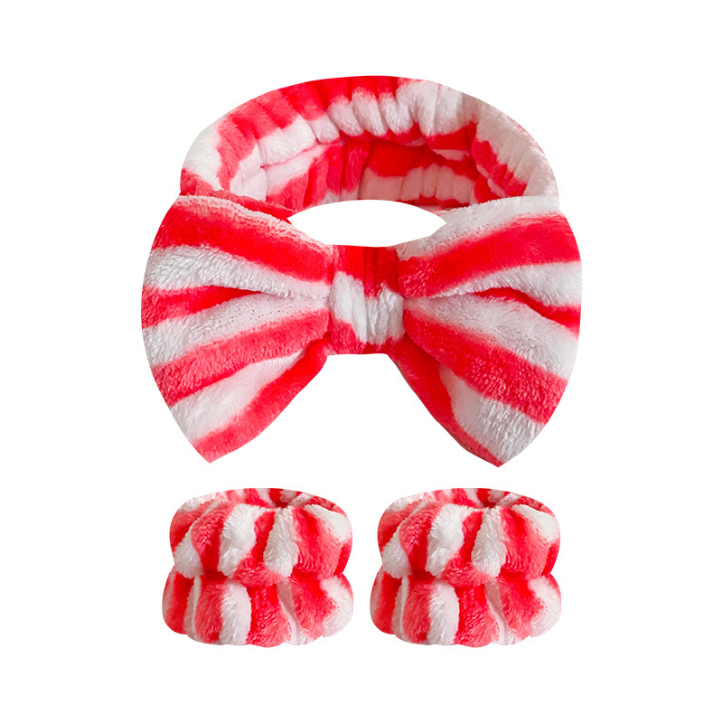 Europa y América transfronteriza leopardo punto arco banda correa para la muñeca traje de las mujeres de lavado de cara diadema franela absorbente correa para la muñeca