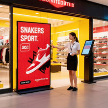 红外触摸立式全面屏广告机无边框壁挂多屏拼接商场展览移动屏幕