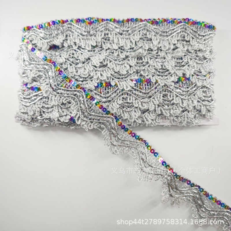 Triángulo de seda dorada, encaje de lentejuelas de color, encaje de torre plegable de mediados de otoño, bolso de camión grande, encaje superior, salón budista, encaje de mesa