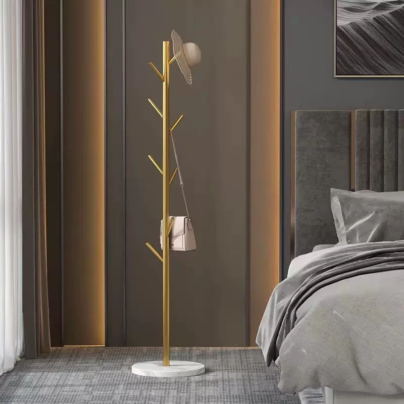 现代简约落地立式圆底树杈晾衣架服装店卧室客厅收纳衣帽架批发