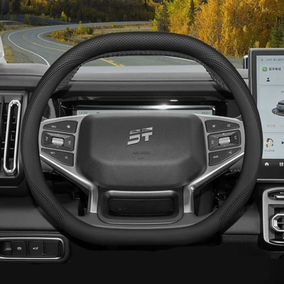 Rider Steering Wheel Cover 25: Steering wheel cover - black-slip-on-ultra-thin-model-jietu-freeman