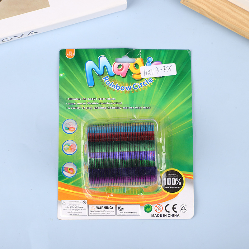 (2개) 핫 세일 대형 레인보우 링 탄성 레인보우 링 티톡 같은 봄 컬러 링 스태킹 훌라 후프