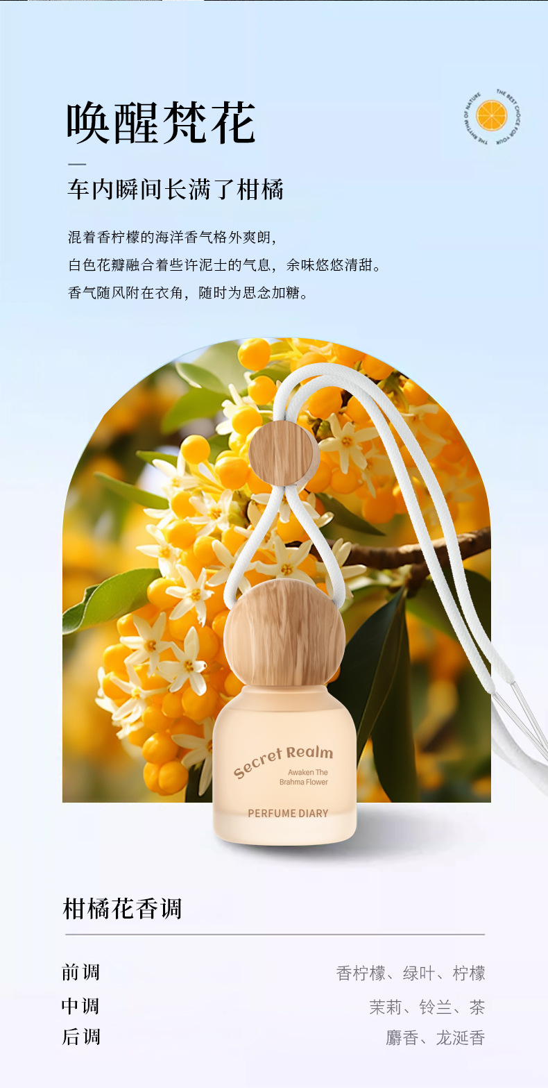 Perfume Diary Secret Realm Series Hanging Ornament Car Fragrance 8ml Long-Lasting Scent Car Air Freshener