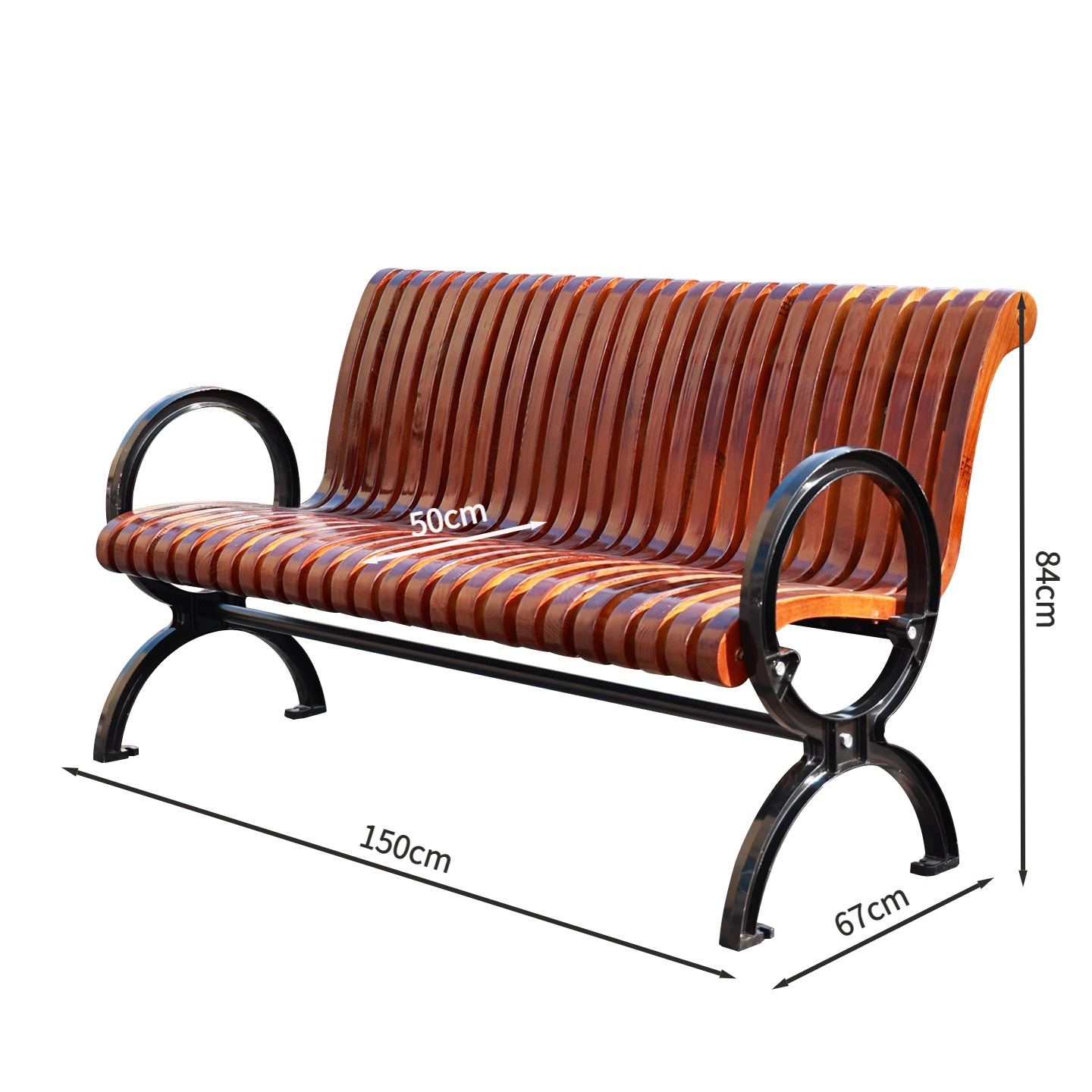 silla de parque silla larga al aire libre banco al aire libre patio asiento de ocio anticorrosión madera sólida plástico madera forjada silla de fila respaldada image 44