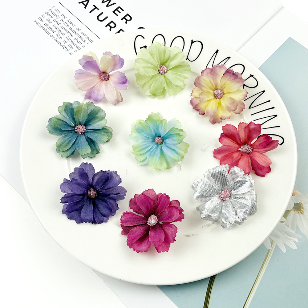 4.5cm núcleo de hierba flor de ciruela DIY hecha a mano material de ropa flores falsas flores decoración de pared de flores