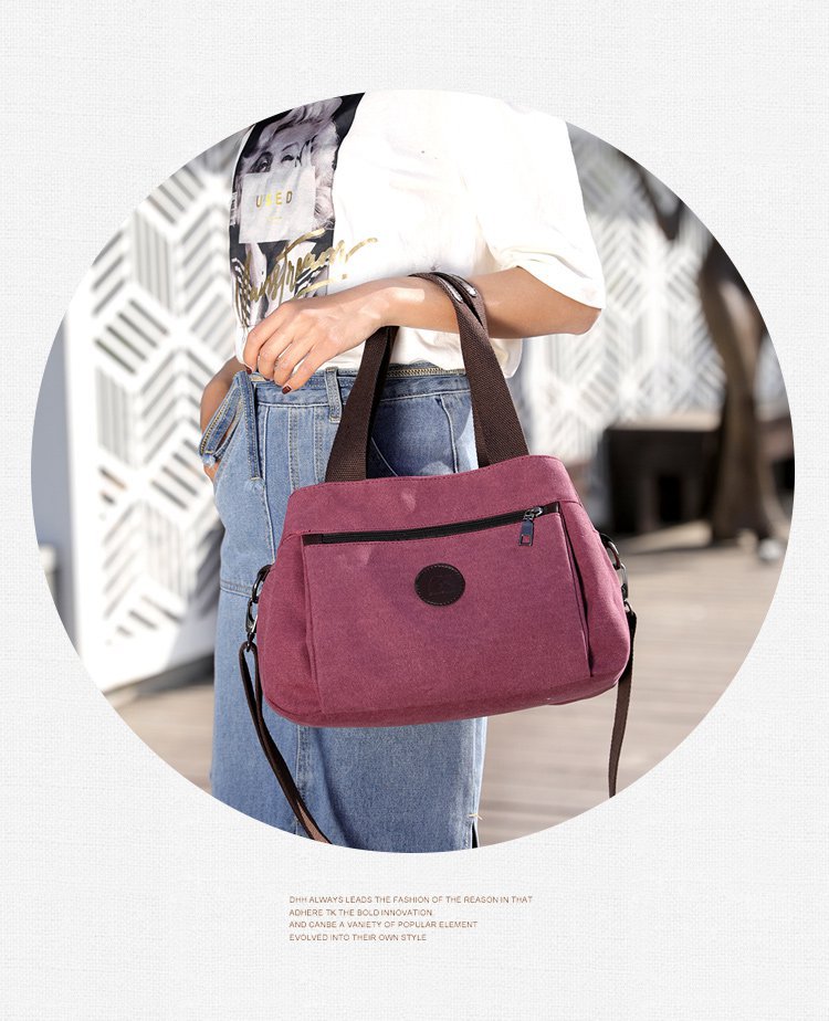 New casual canvas European and American women's single-shoulder bag, solid color trendy women's bag and handbag, cross-border one-piece consignment worldwide undefined